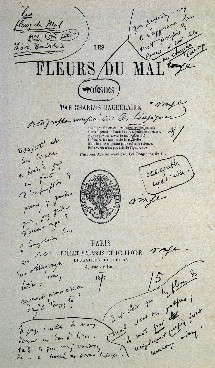 Bueno para dibujar de “Las flores del mal”, anotado por Charles Baudelaire de Charles Pierre Baudelaire