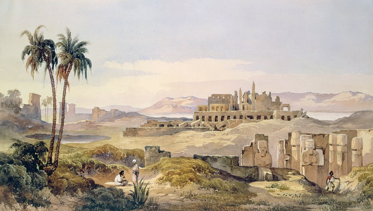 Vista de las ruinas de Karnak en Egipto de Charles Pierron