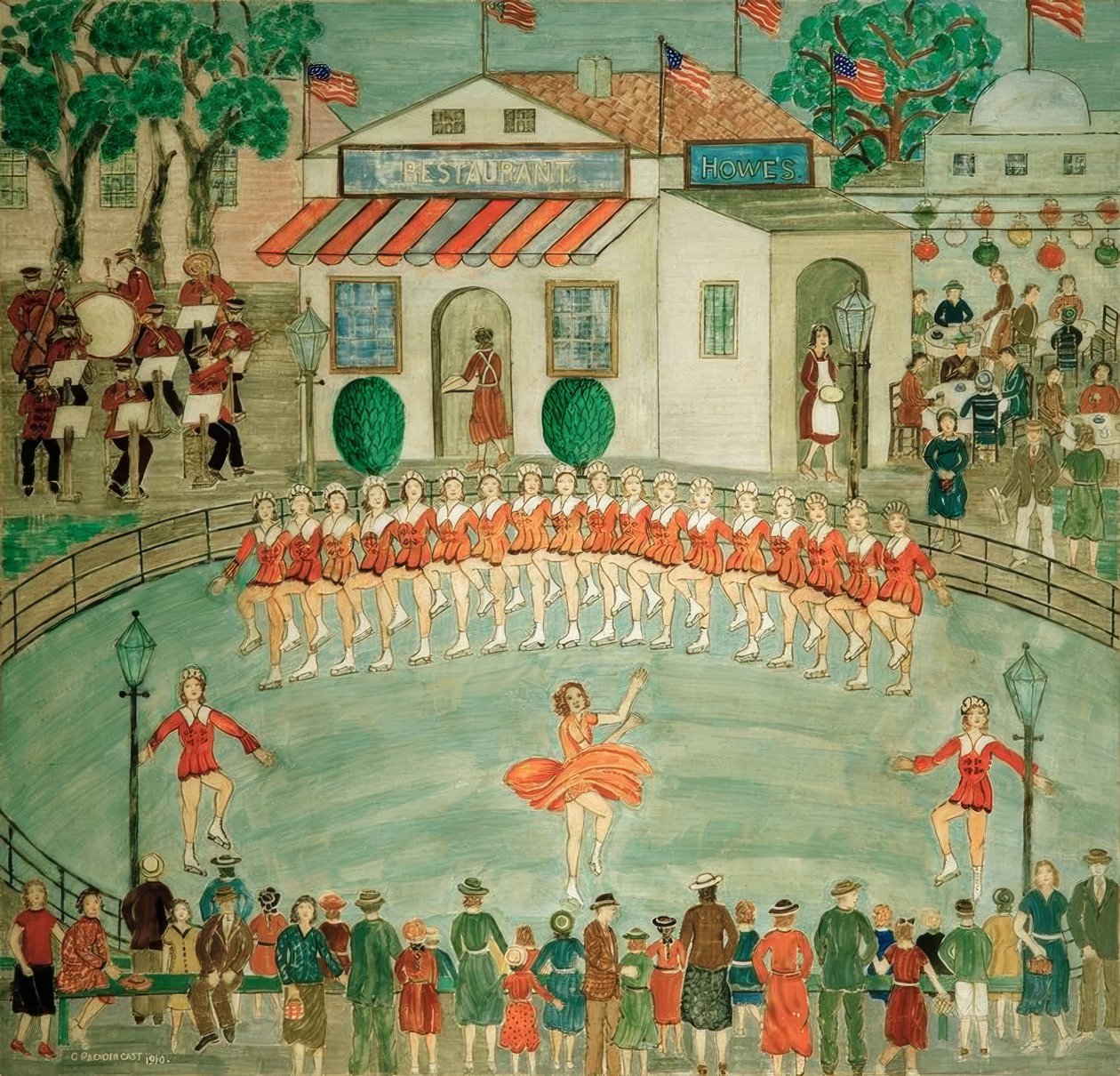 Patinadores en la Exposición Universal de Charles Prendergast