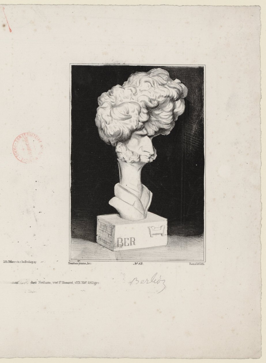 Hector Berlioz por Charles Ramelet (1805-1851) después de un busto de Jean-Pierre Dantan (1800-1869) de Charles Ramelet