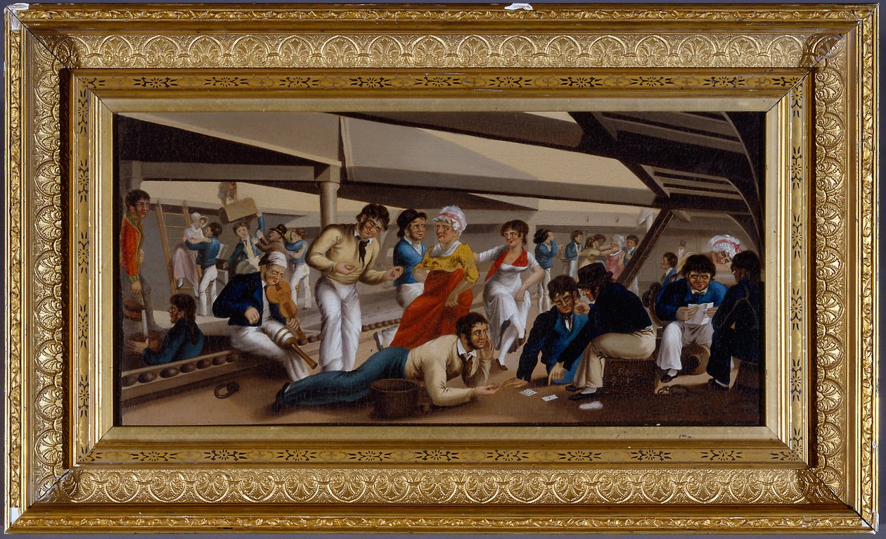 Un buque de línea de batalla en el puerto de Charles Random DeBerenger