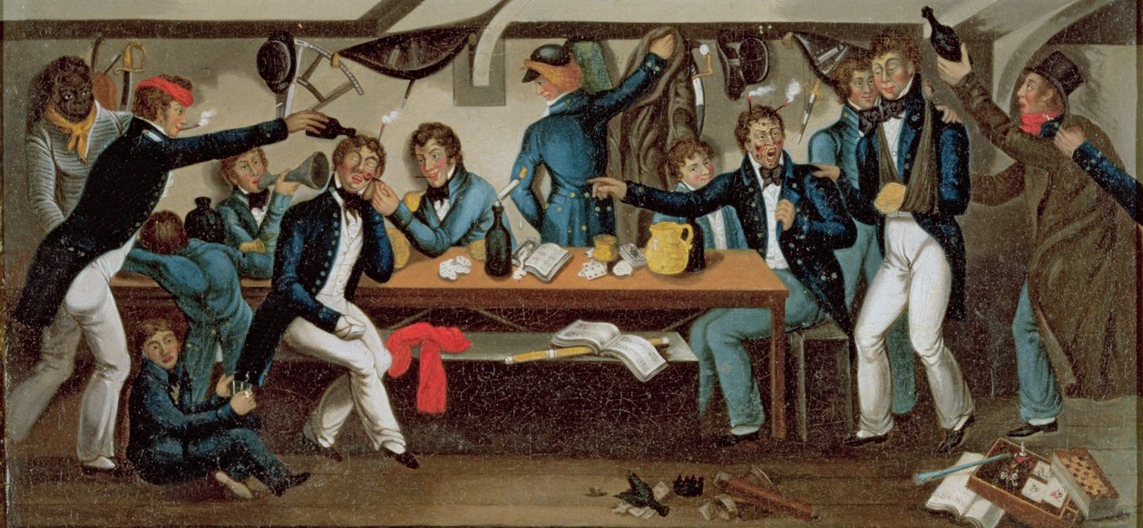 El atracadero de los guardiamarinas, c.1820 (óleo sobre lienzo) (véase 216825) de Charles Random DeBerenger