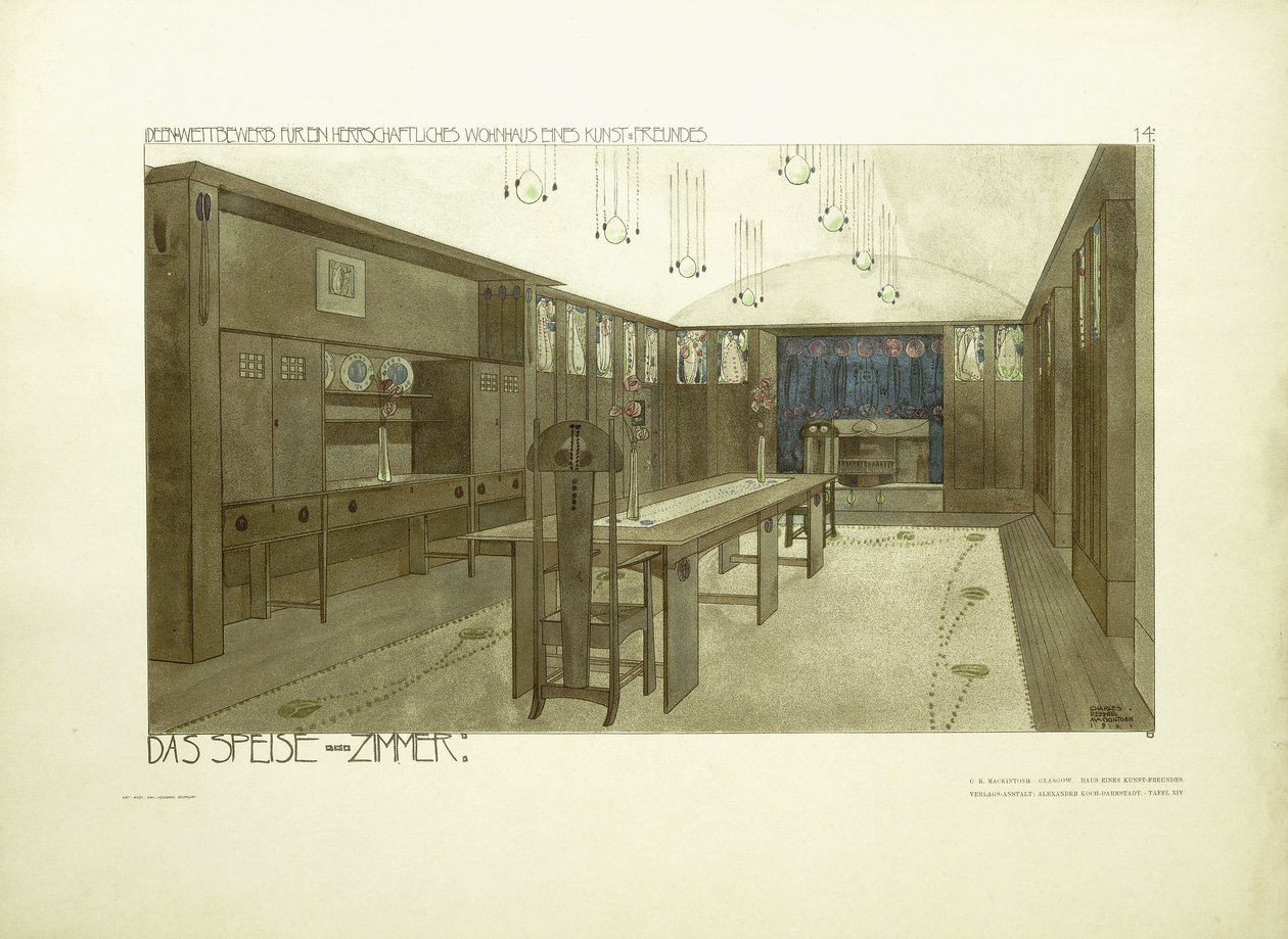 Comedor, c.1901 de Charles Rennie (after) Mackintosh