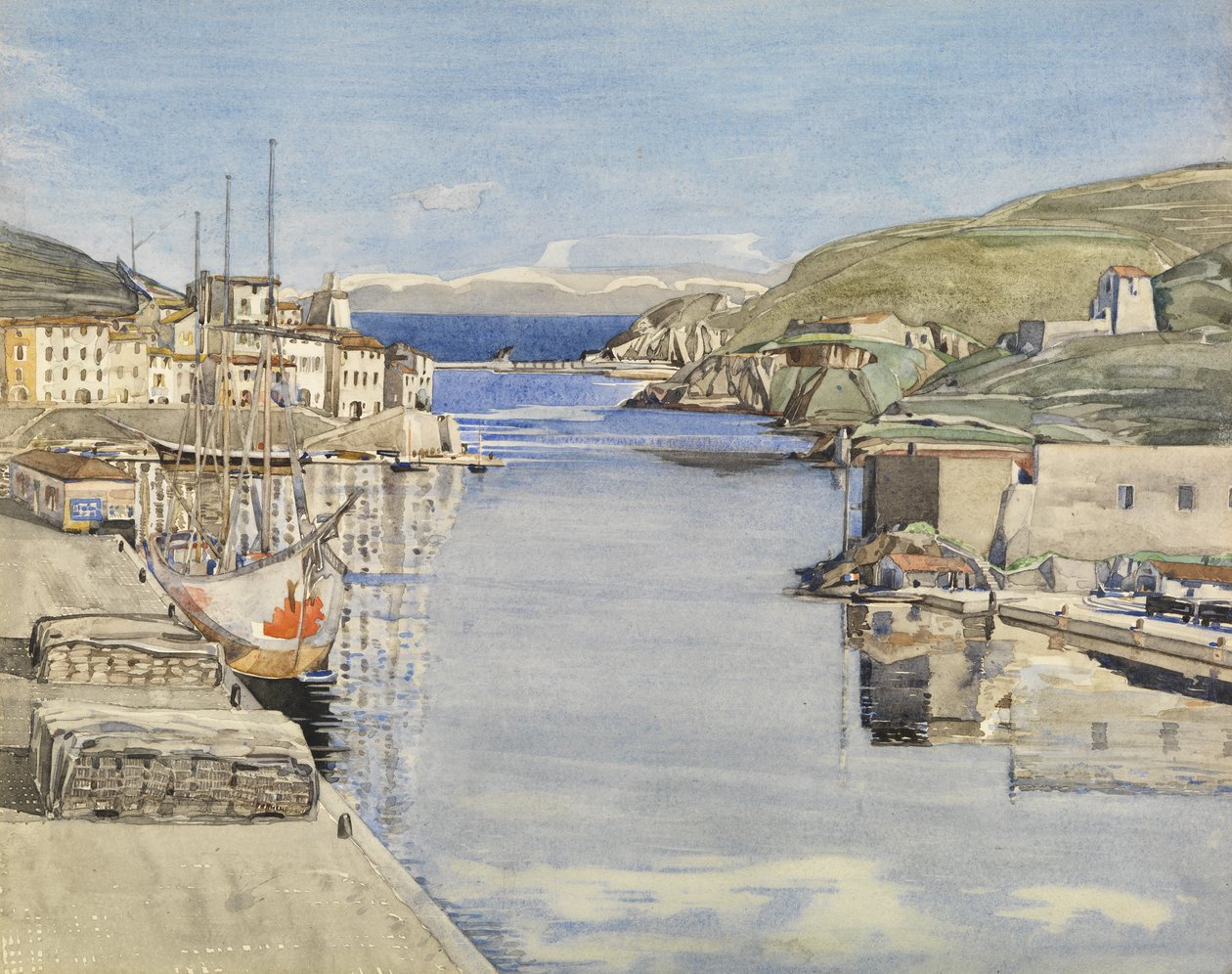 Un puerto del Sur (acuarela sobre papel) de Charles Rennie Mackintosh