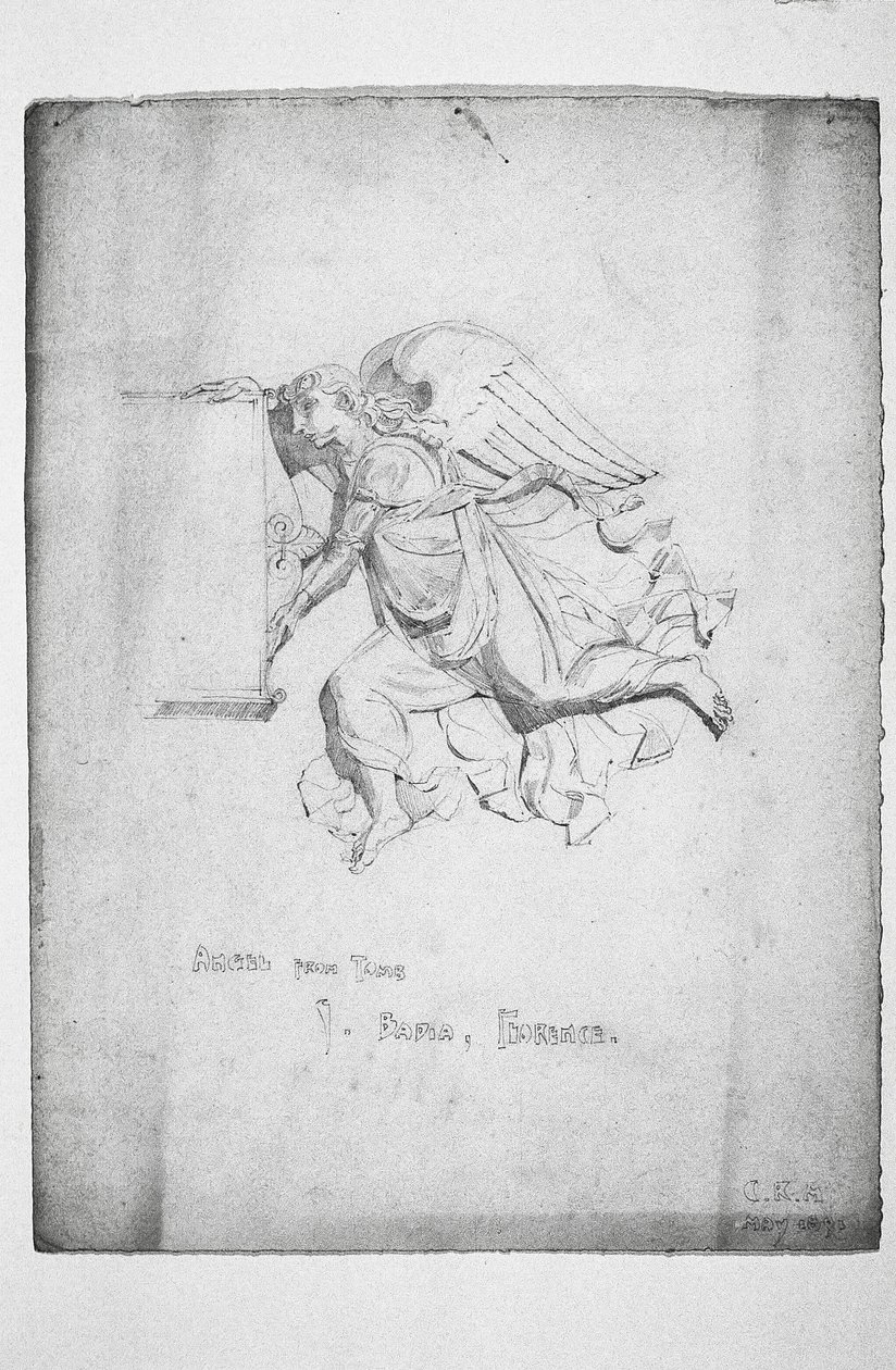 Ángel de la tumba, Badia, Florencia, 1891 de Charles Rennie Mackintosh