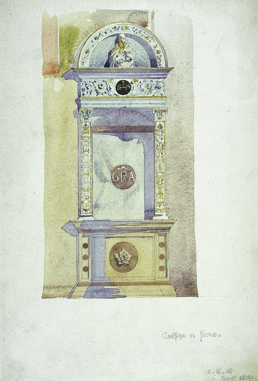 Certosa di Pavia, Memorial, 1891 de Charles Rennie Mackintosh