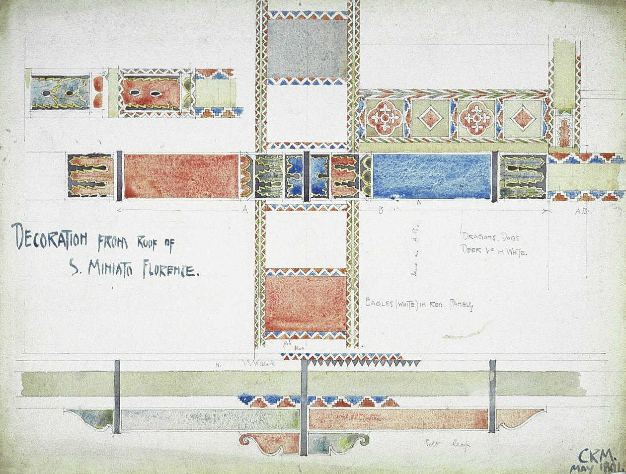 Decoración del techo de S. Miniato, Florencia, 1891 de Charles Rennie Mackintosh