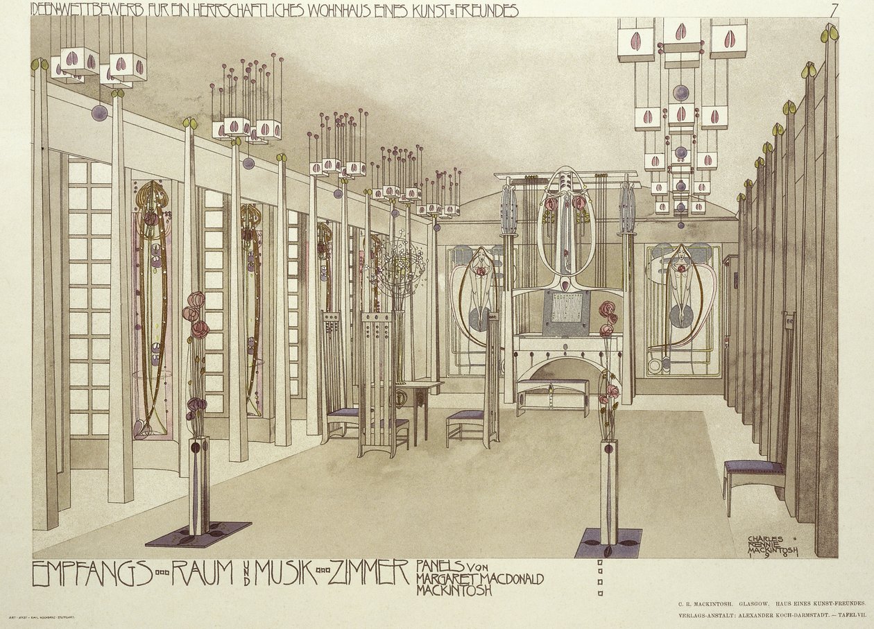 Diseño para una Sala de Música, c.1901 de Charles Rennie Mackintosh