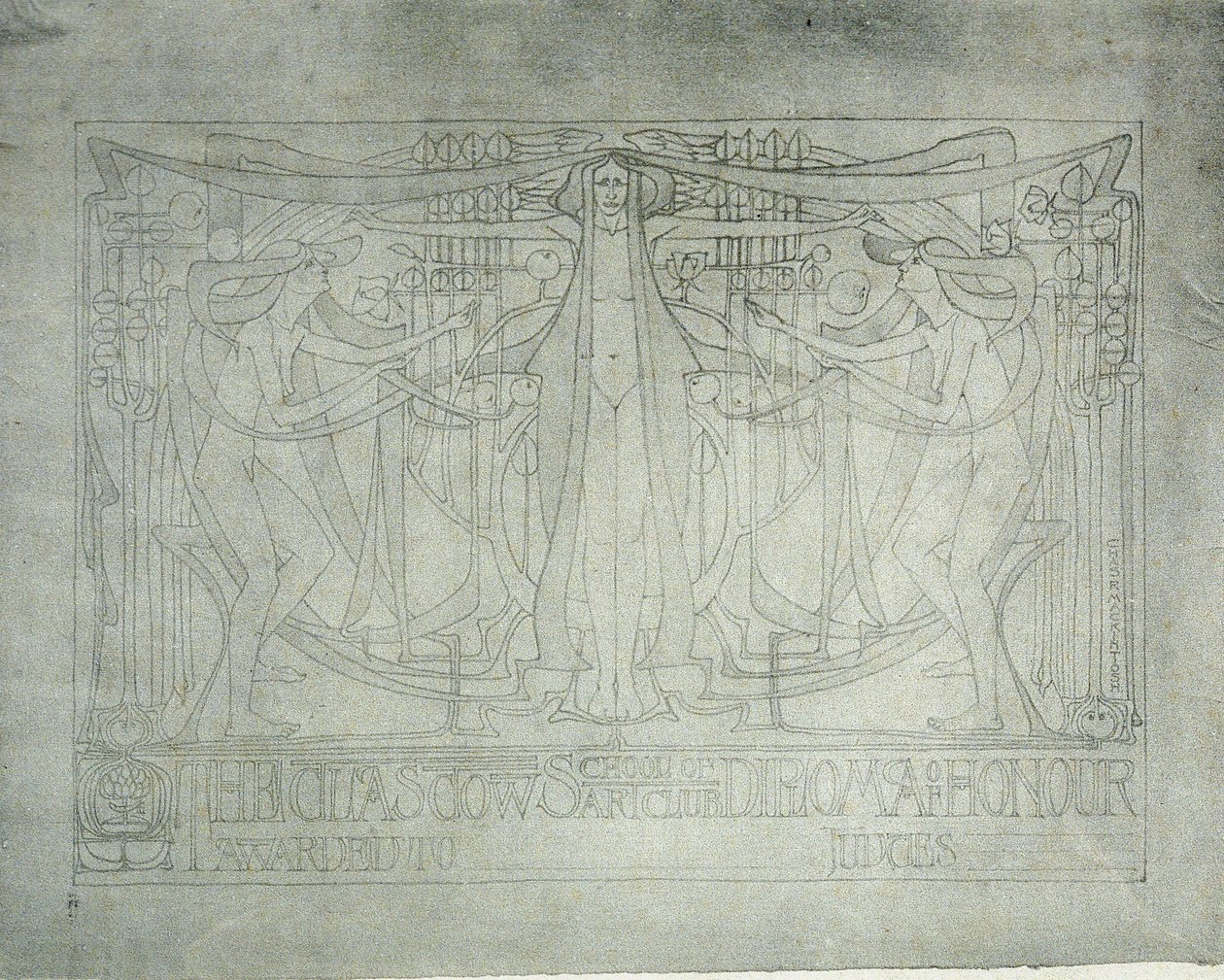 Diploma de Honor, Escuela de Arte de Glasgow, 1893 de Charles Rennie Mackintosh