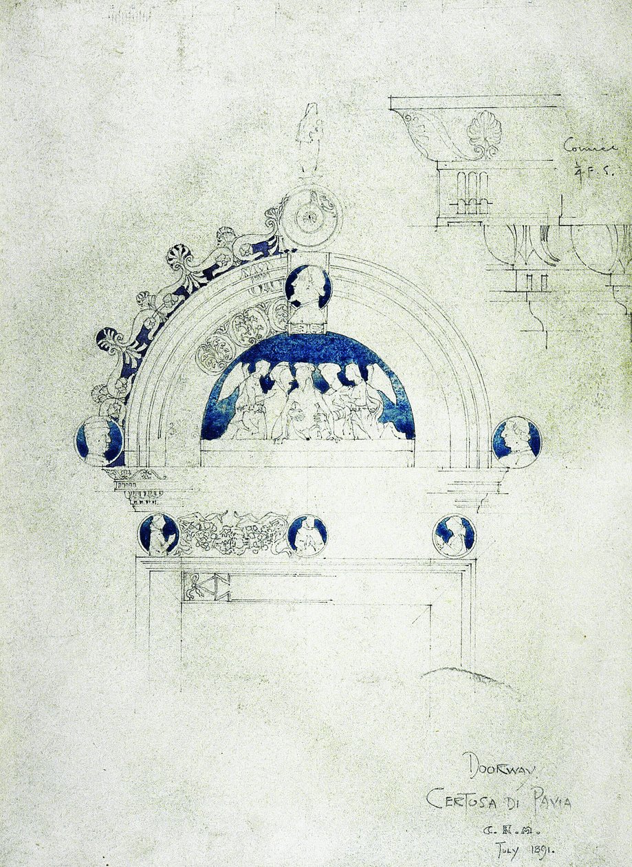 Puerta, Certosa di Pavia, 1891 de Charles Rennie Mackintosh
