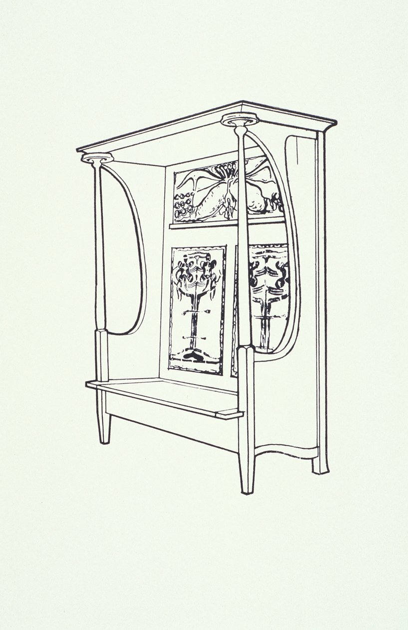 Dibujo lineal de mobiliario (un armario), c.1910 de Charles Rennie Mackintosh