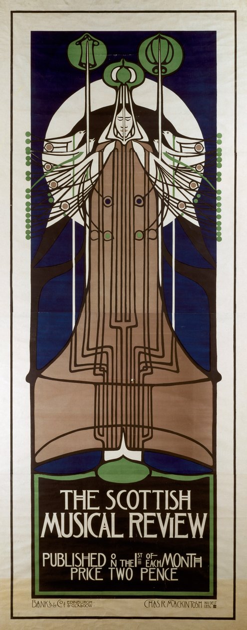 Cartel publicitario de la Scottish Musical Review de Charles Rennie Mackintosh
