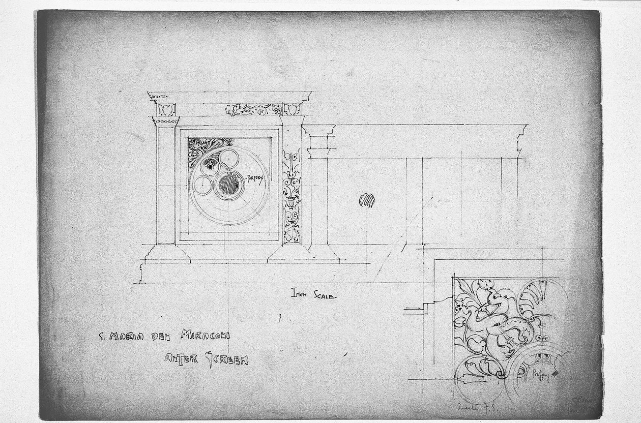 Pantalla del altar de S. Maria dei Miracoli, 1891 de Charles Rennie Mackintosh