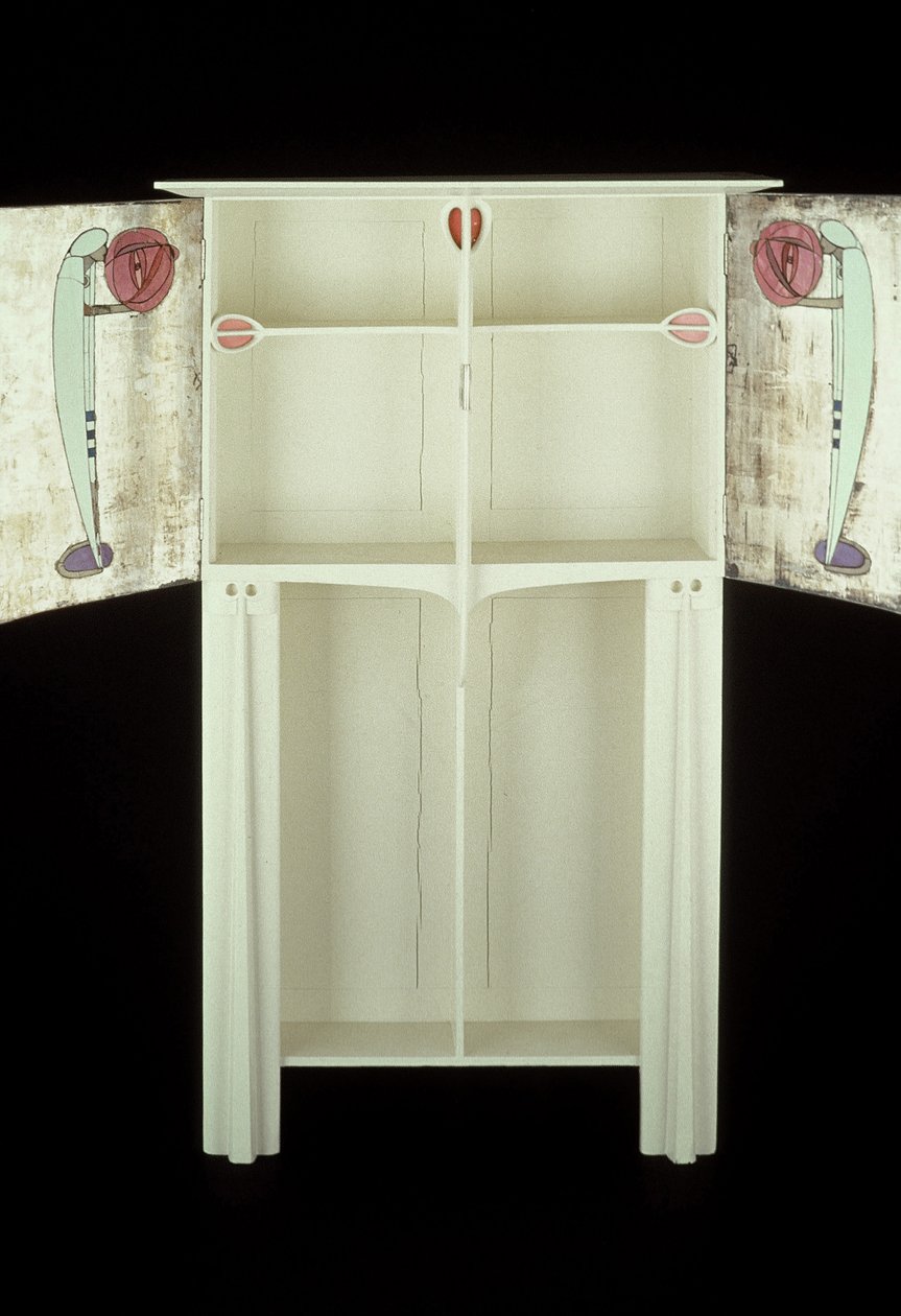 Gabinete blanco diseñado para la Sra. Rowat, 1902 de Charles Rennie Mackintosh