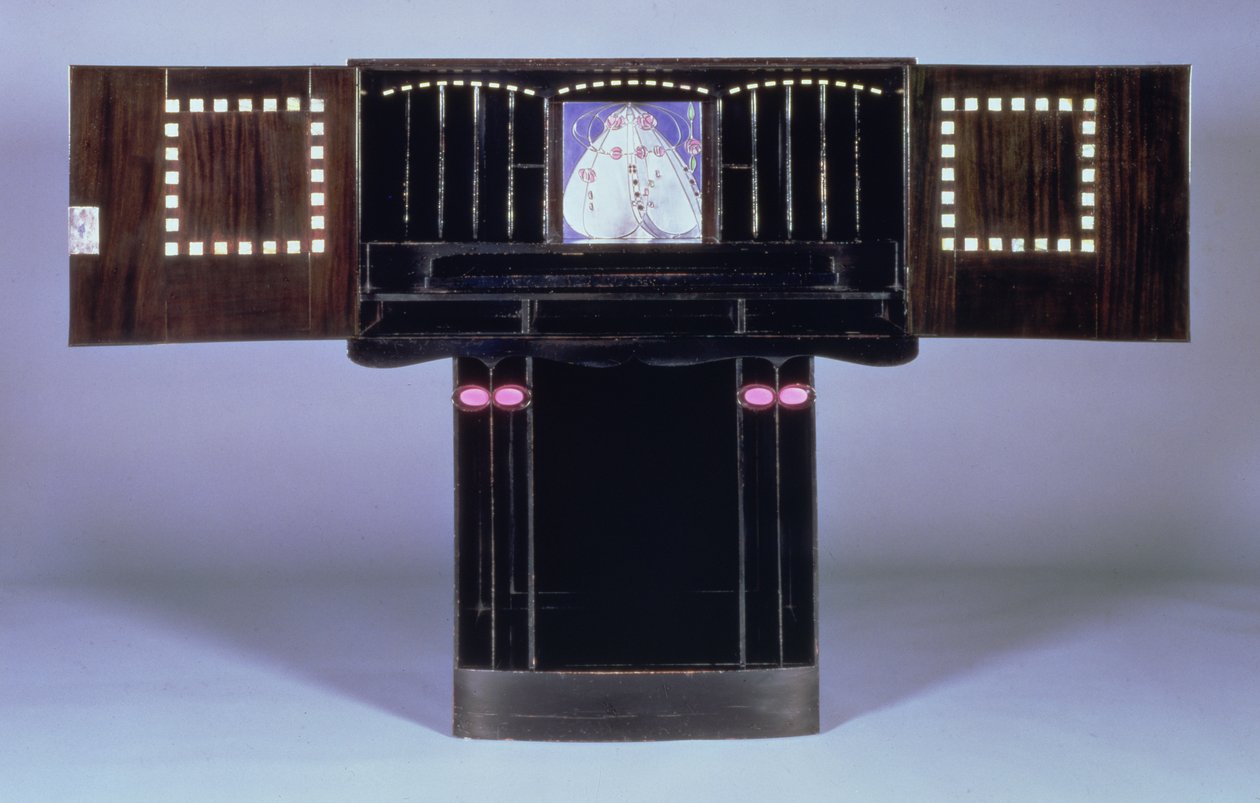 Escritorio para Hill House, Helensburgh, c.1902 (abierto) de Charles Rennie Mackintosh