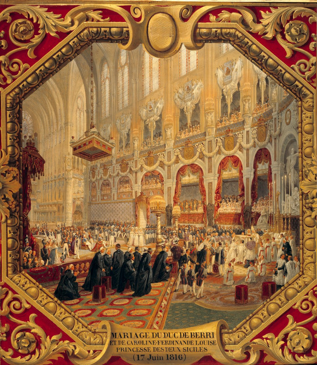 Matrimonio de Carlos Fernando de Artois, Duque de Berry y María Carolina de las Dos Sicilias celebrado en Notre Dame de París de Charles Renoux