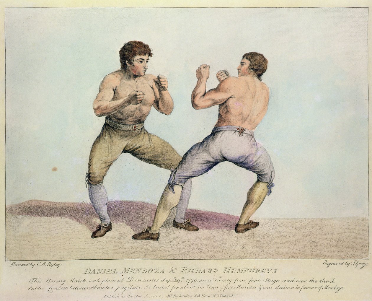 Combate de boxeo entre Daniel Mendoza y Richard Humphreys, 29 de septiembre de 1790 de Charles Reuben Ryley