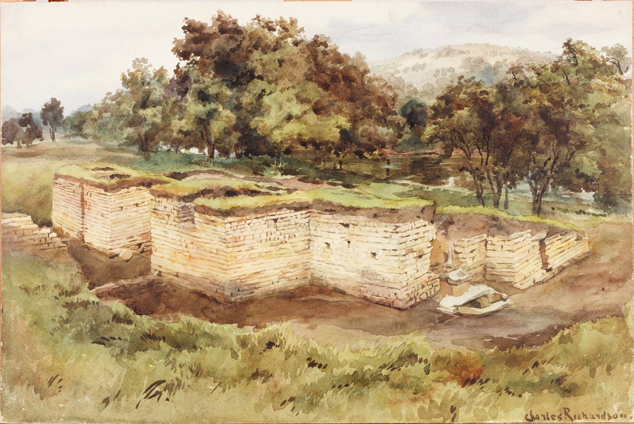 Casa de baños de Chesters desde el suroeste de Charles Richardson
