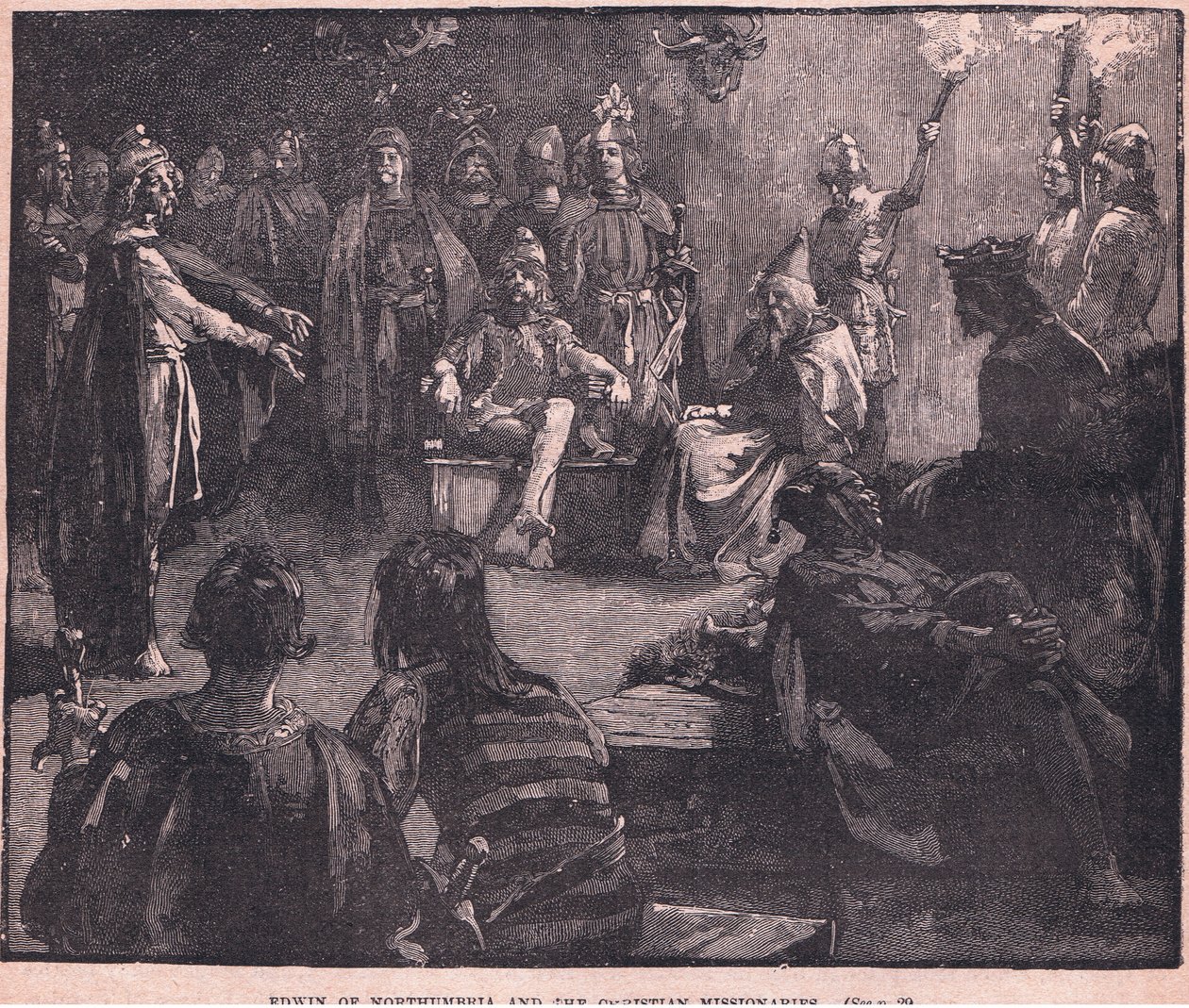 Edwin de Northumbria y los misioneros cristianos de Charles Ricketts