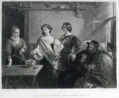 Florizel y Perdita, grabado por Lumb Stocks de Charles Robert (after) Leslie