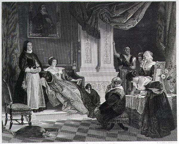 Sancho y la duquesa, grabado por R. Staines de Charles Robert (after) Leslie