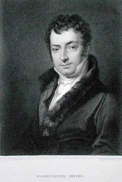Washington Irving (1783-1859), grabado por Moseley Isaac Danforth de Charles Robert (after) Leslie
