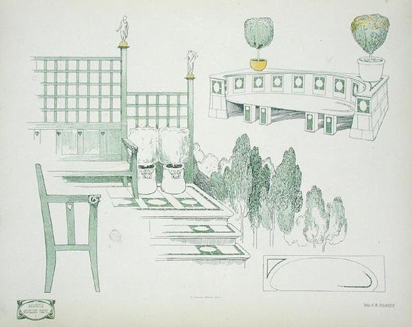 Detalles de asientos y terrazas, de principios de 1900, de 