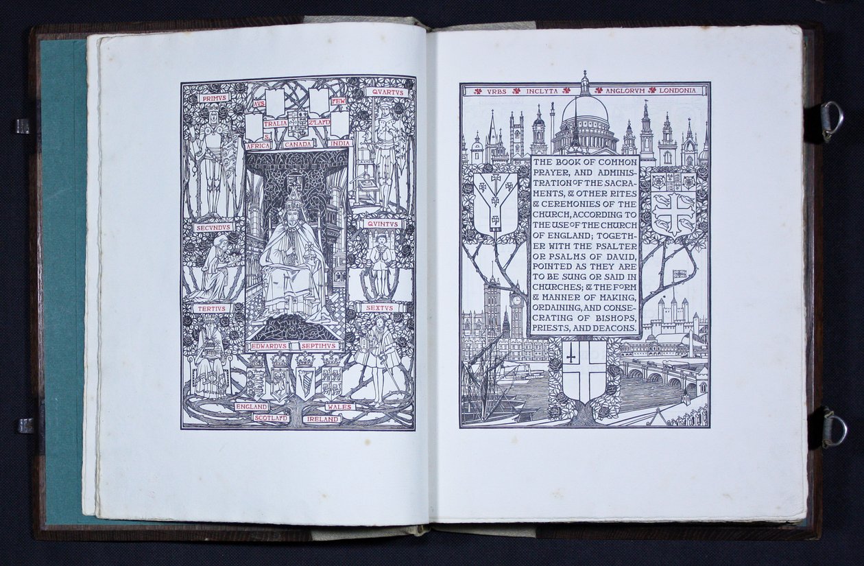 Portada y frontispicio de 'El Libro de Oración de Eduardo VII ...