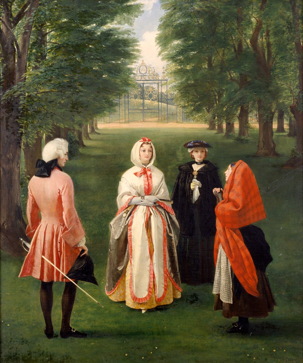 Jeanie Deans suplicando a la Reina Carolina en presencia del Duque de Argyll y Lady Suffolk (óleo sobre lienzo) de Charles Robert Leslie