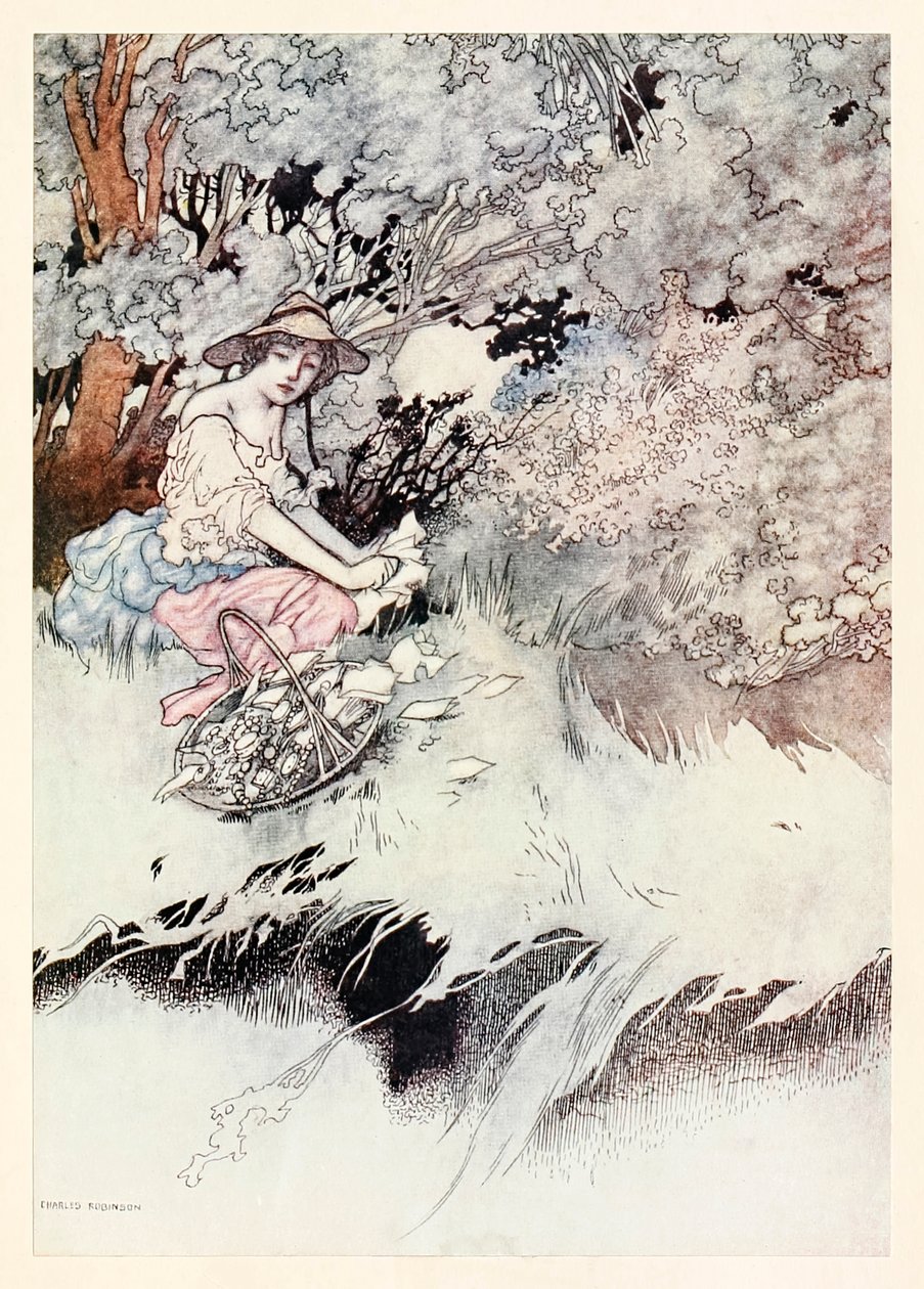 "Romper papeles, romper anillos entre dos" de "La queja de un amante" en Las canciones y sonetos de William Shakespeare de Charles Robinson