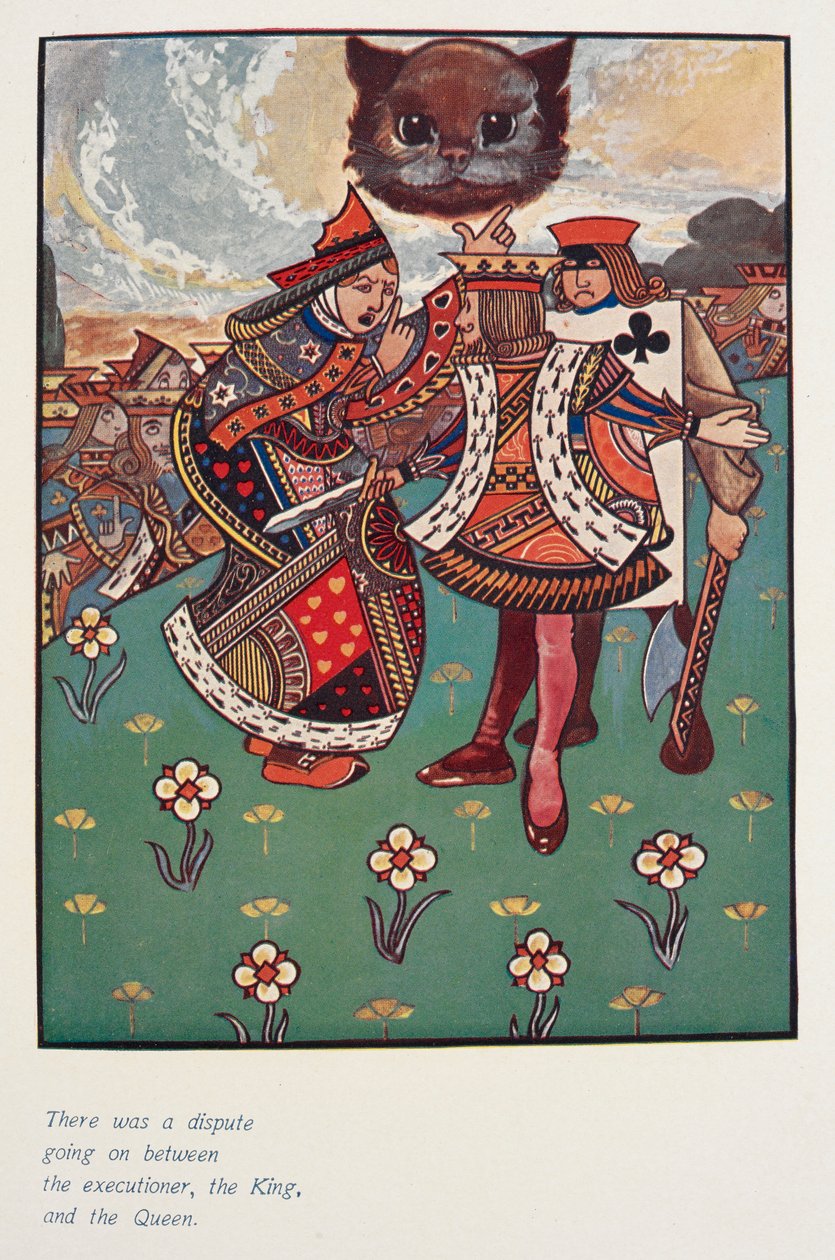Había una disputa entre el verdugo, el rey y la reina.
El gato de Cheshire miraba. de Charles Robinson