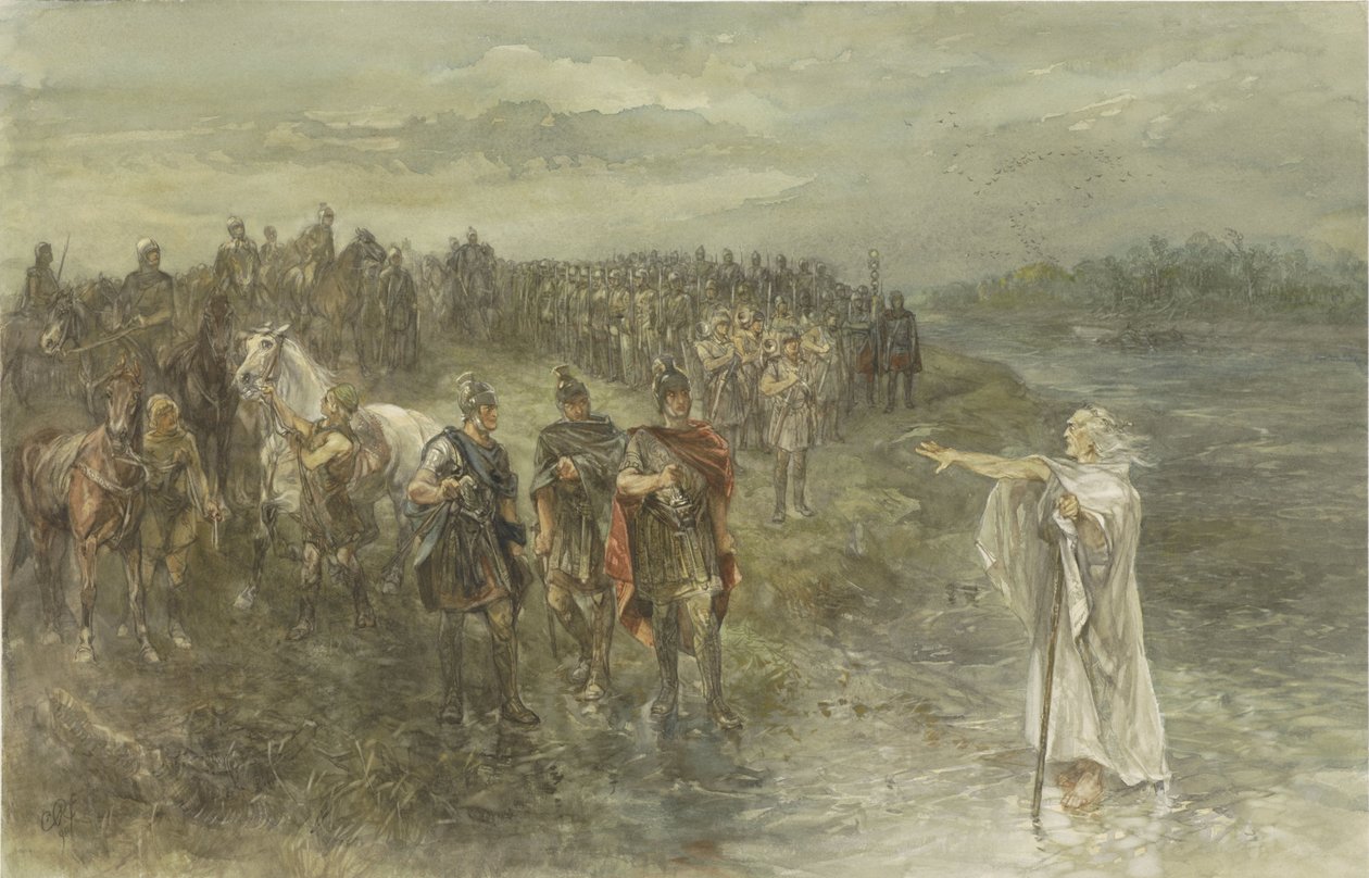 El general romano Druso y el adivino germano de Charles Rochussen
