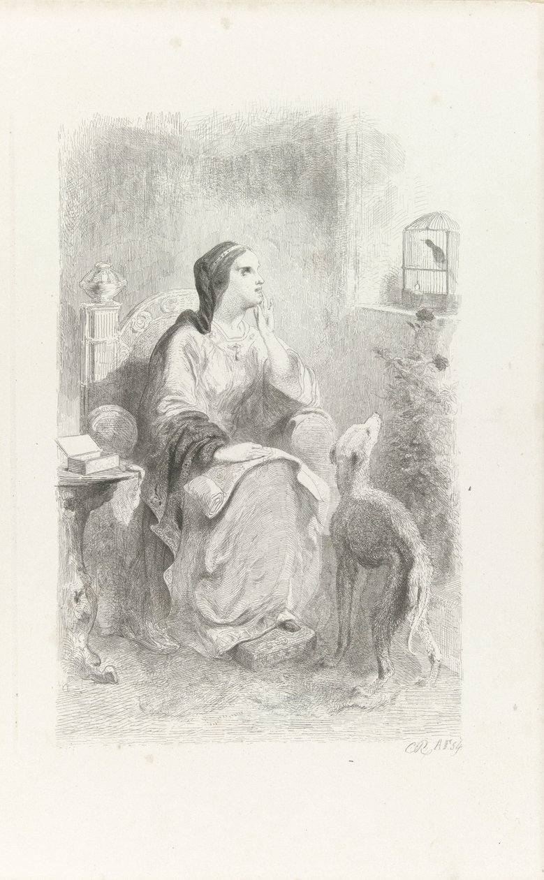 Helene mira a través de una ventana de Charles Rochussen