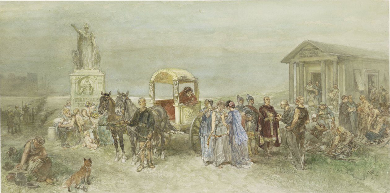 Mercado con romanos y batavos de Charles Rochussen