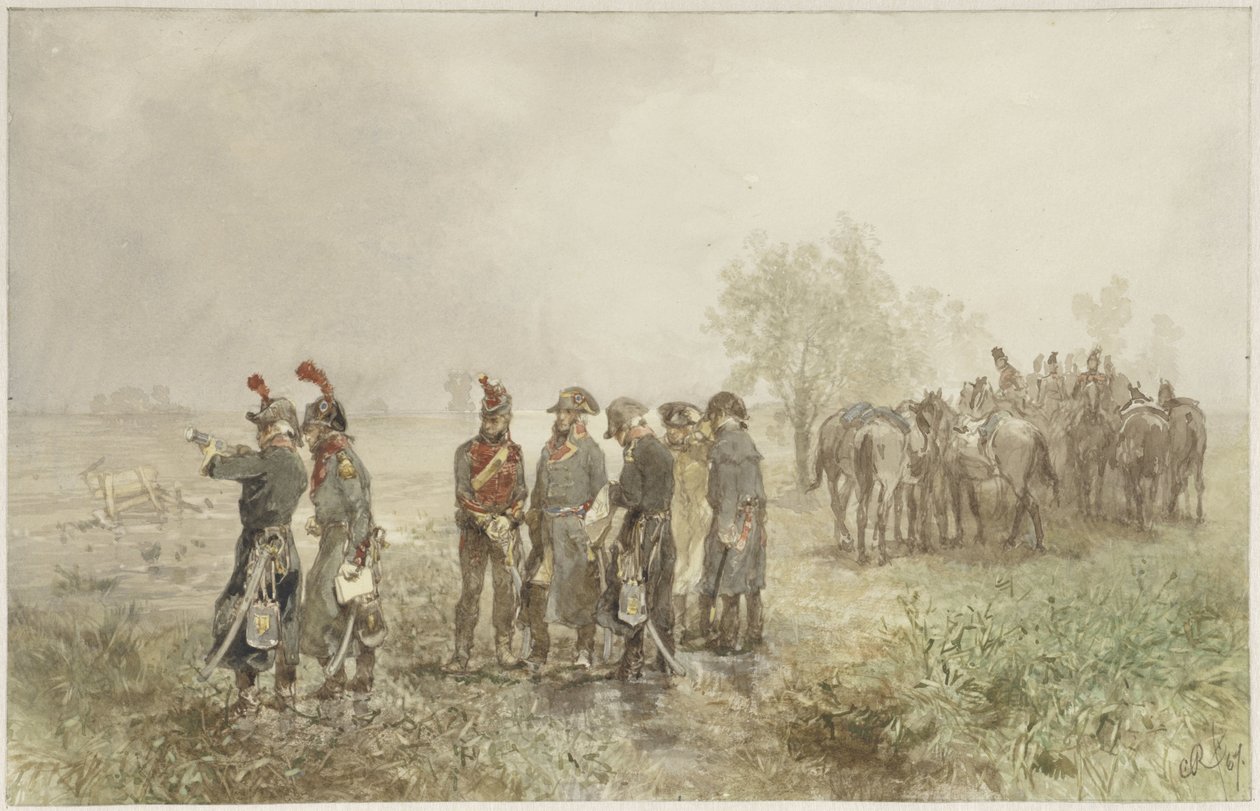 Reunión de oficiales franceses en Holanda, 1793 de Charles Rochussen