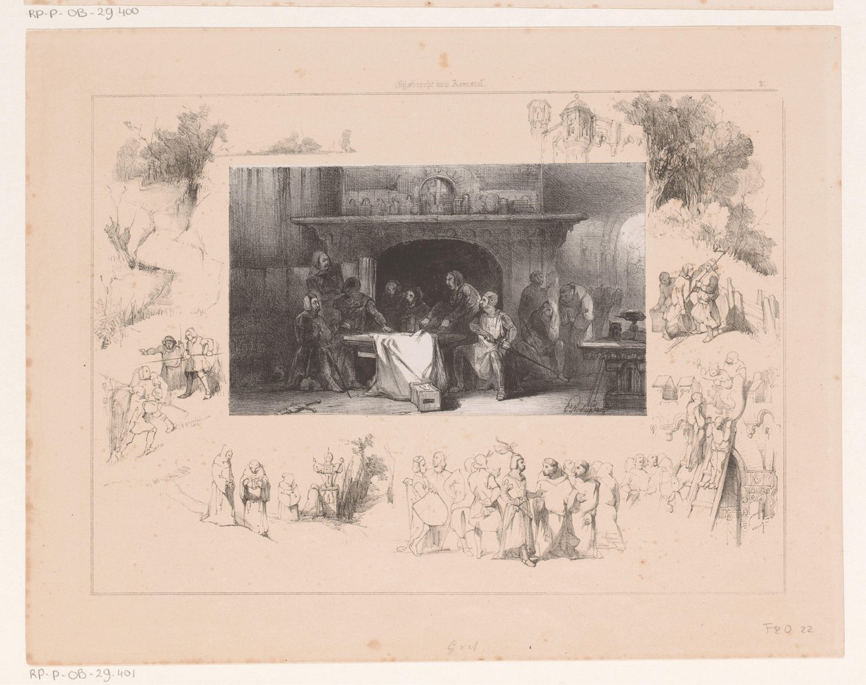 Caballeros alrededor de una mesa de Charles Rochussen