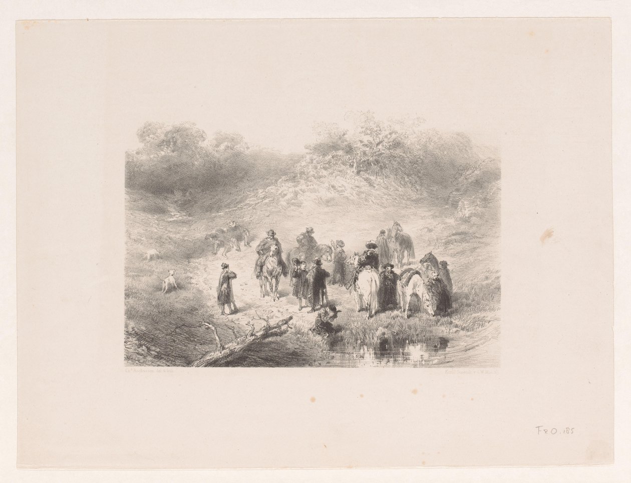 Jinetes en el paisaje de dunas de Charles Rochussen
