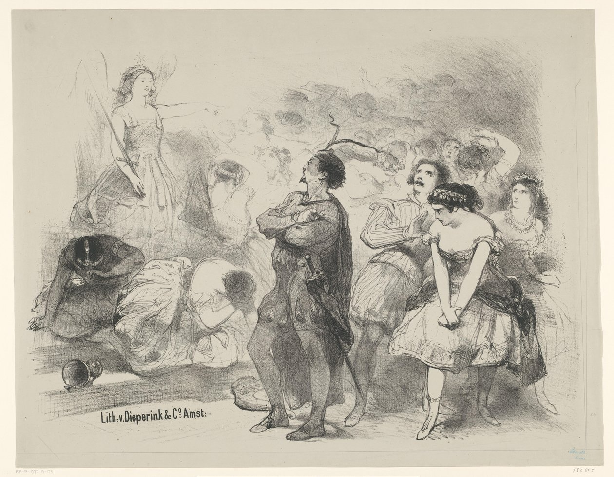 Escena del ballet Astaroth Anuncio Entradas para ballets y obras de teatro en el Amsterdam City Theatre (título de la serie) de Charles Rochussen