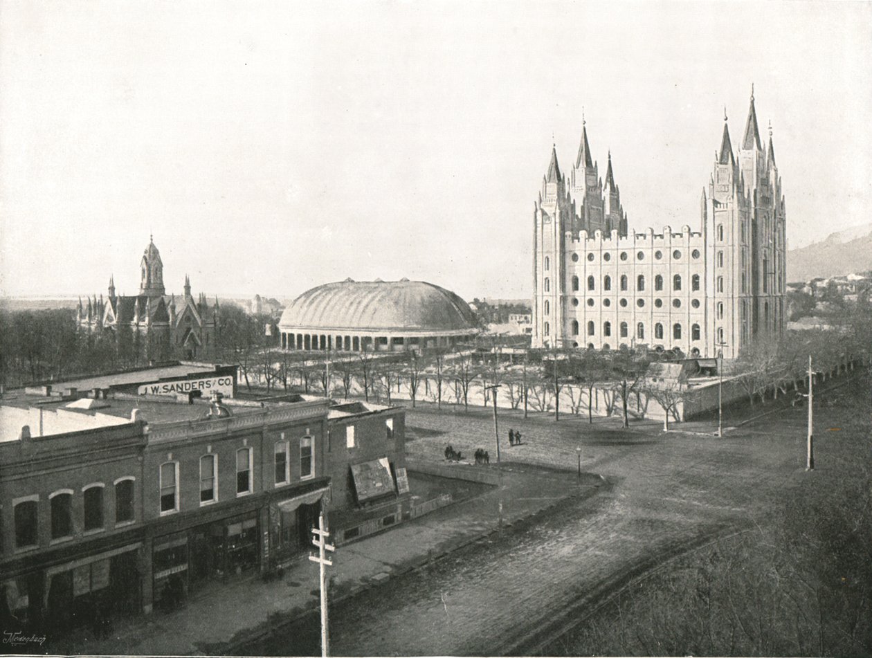 El Salón de Asambleas, Tabernáculo y Templo Mormón, Salt Lake City, EE.UU., 1895 de Charles Roscoe Savage