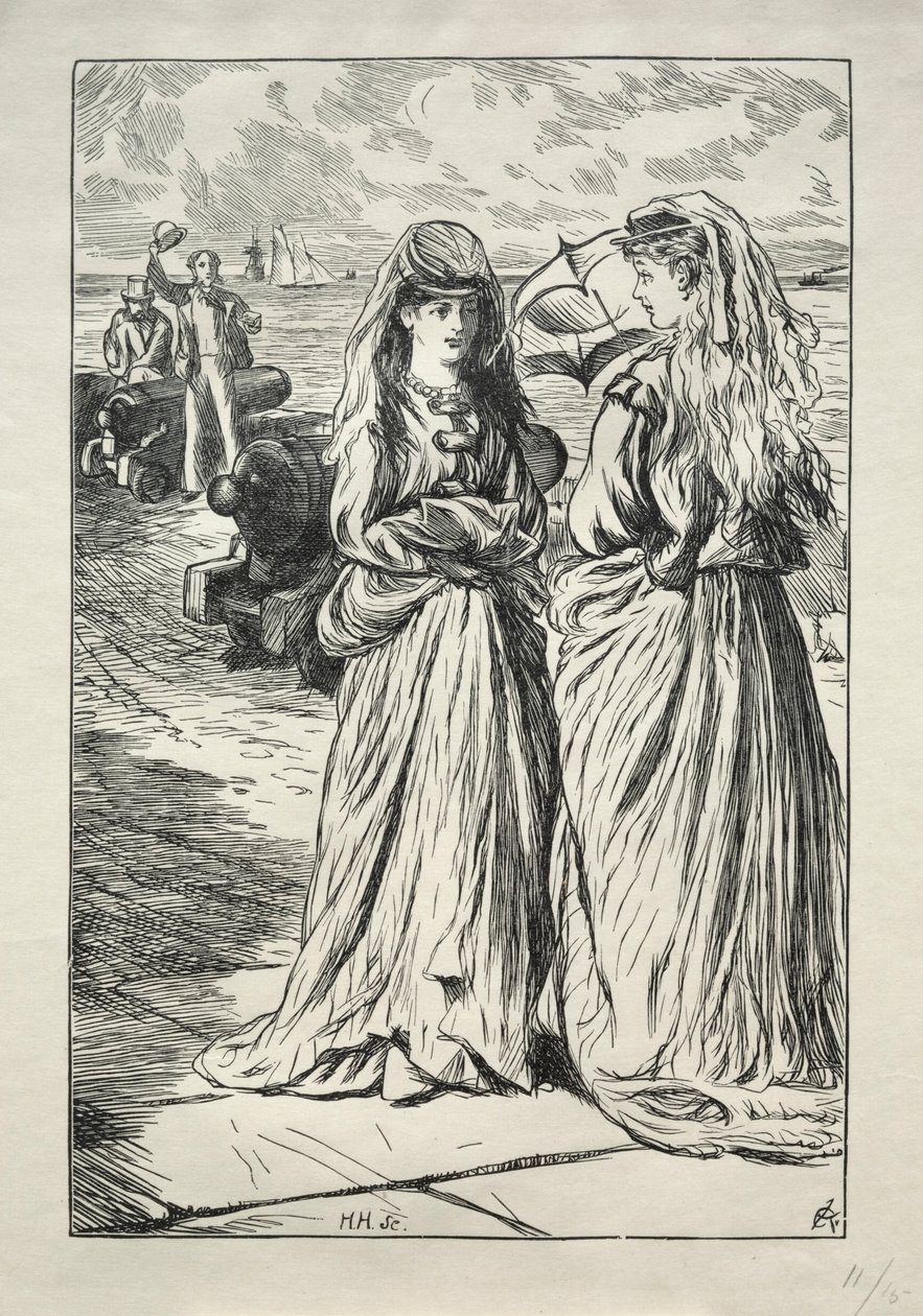 Lady Nelly - la coqueta, 1865 de Charles Samuel Keene