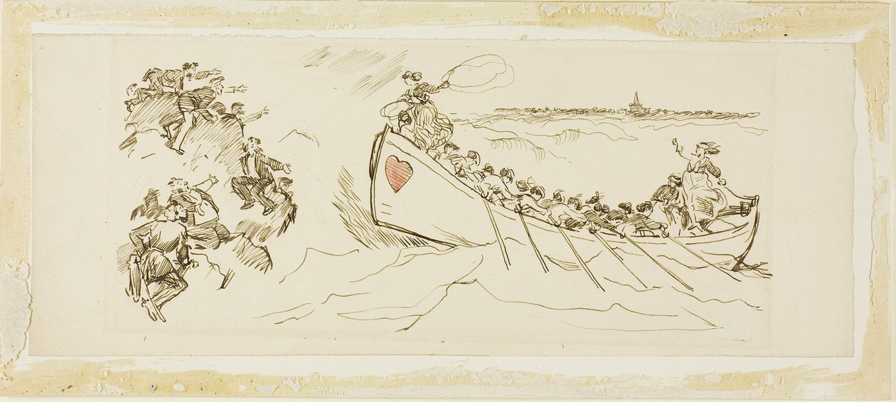 Bote salvavidas lleno de mujeres de Charles Samuel Keene