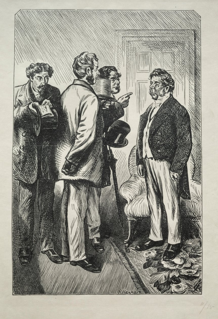 Nuestro pavo de Navidad, el Sr. Bobsby preocupado, 1868 de Charles Samuel Keene