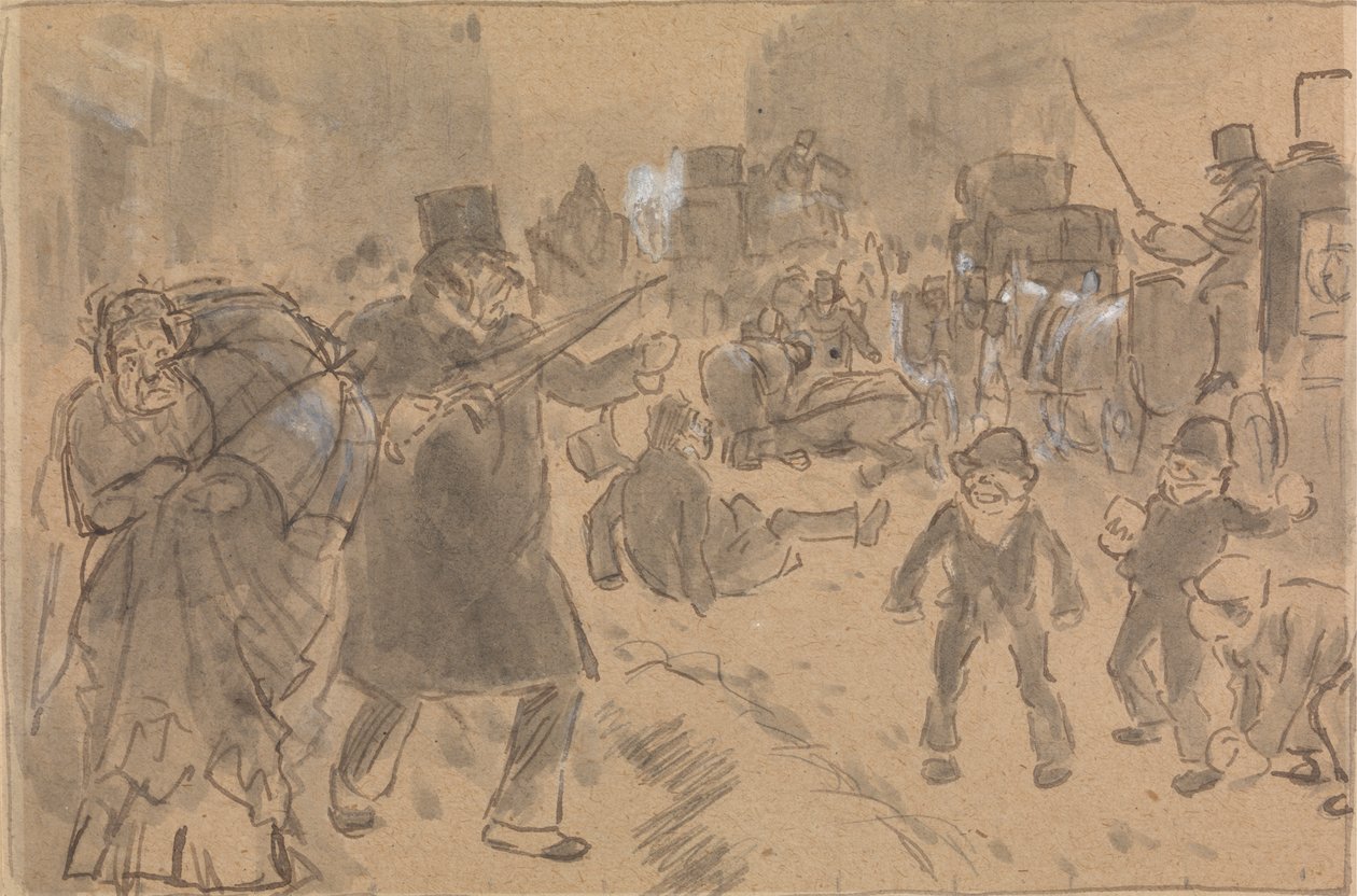 Escena callejera de Charles Samuel Keene