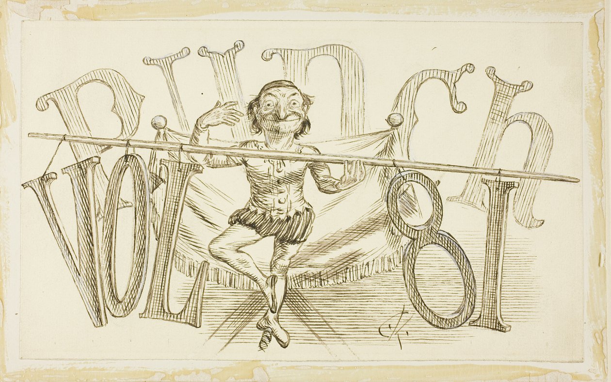 Estudio para la portada de Punch, Volumen 81 de Charles Samuel Keene