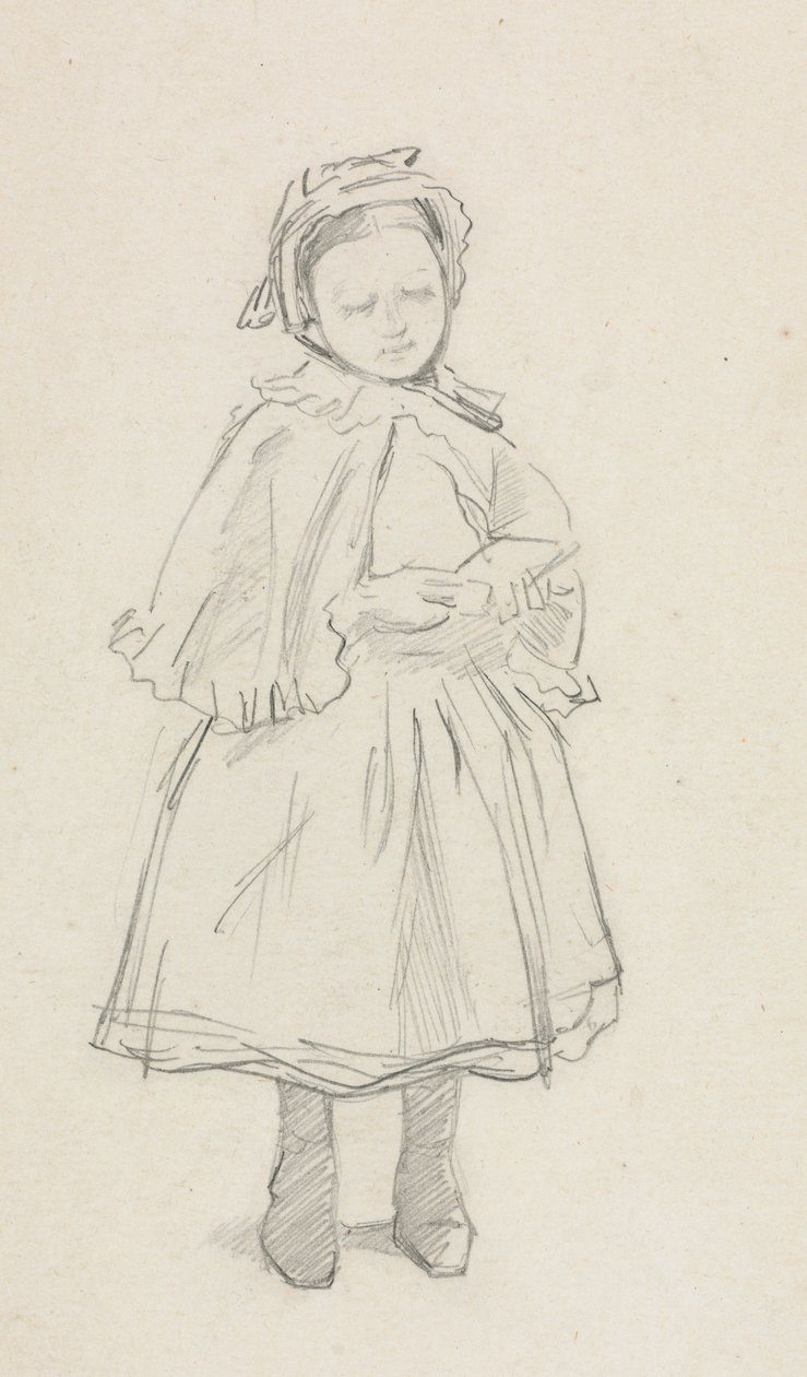Estudio para una niña pequeña de Charles Samuel Keene