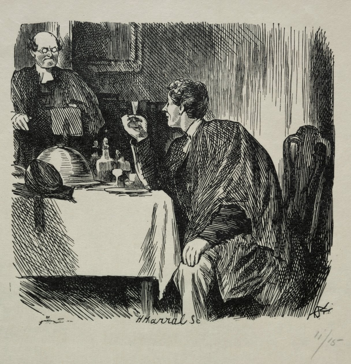 Cena de grado de Tomkins y cómo terminó, 1868 de Charles Samuel Keene
