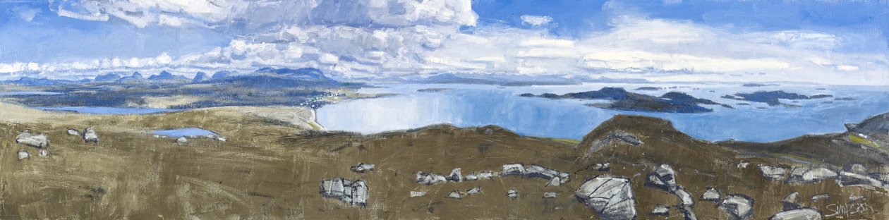 Achiltibuie Panorama, 2011 (óleo sobre lienzo) de Charles Simpson