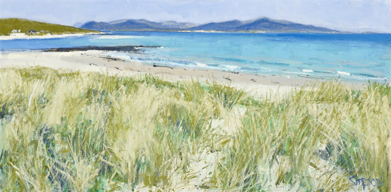 Beach Grasses, Berneray, 2011 (óleo sobre lienzo) de Charles Simpson
