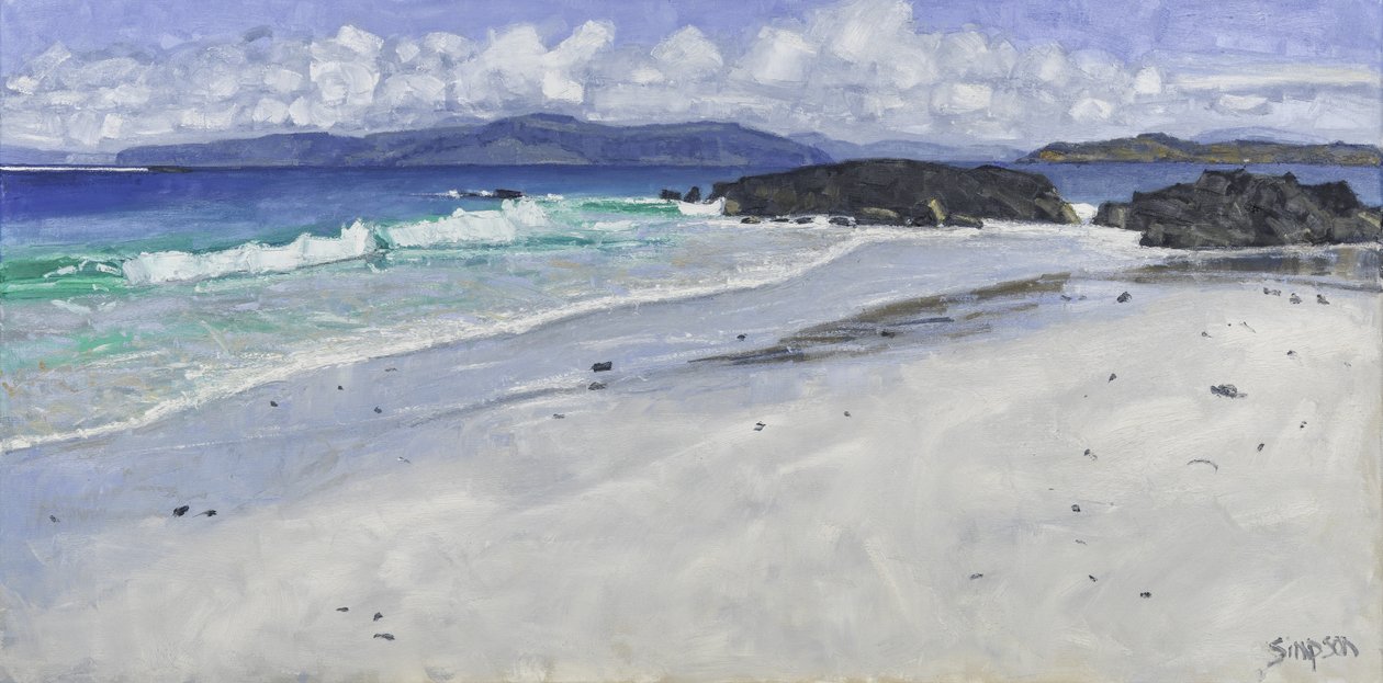 Beach Rocks, Iona, 2016 (óleo sobre lienzo) de Charles Simpson