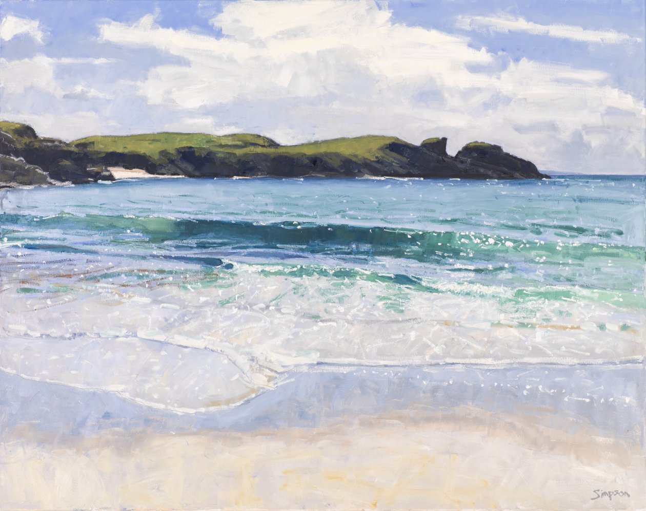 Mar de Clachtoll, 2017 (óleo sobre lienzo) de Charles Simpson